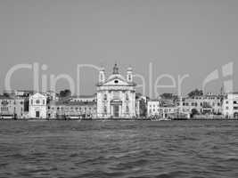 I Gesuati church in Venice in black and white
