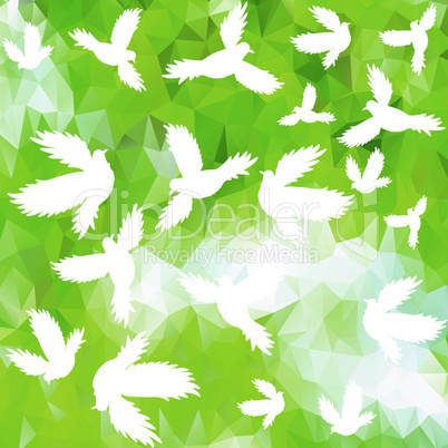 Holy birds dove seamless pattern. Vector illustration design. Pigeon as symbol of love, pease.