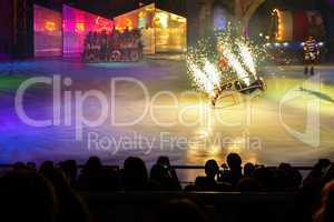 A colorful performance on the ice arena in the ice Palace.