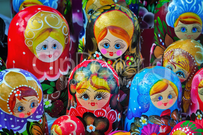 Traditional Russian toys for children - nested doll dolls.