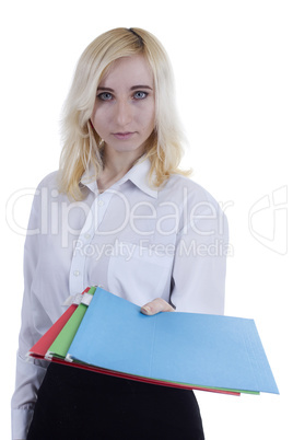 Young businesswoman with documents