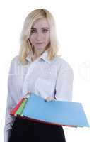 Young businesswoman with documents
