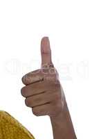 African american hand making thumbs up gesture