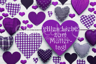Purple Heart Texture With Muttertag Means Happy Mothers Day