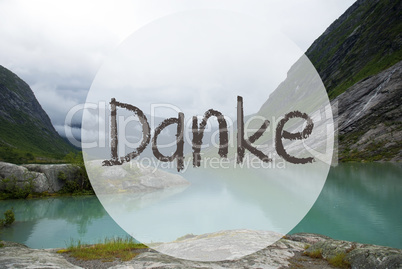 Lake With Mountains, Norway, Danke Means Thank You