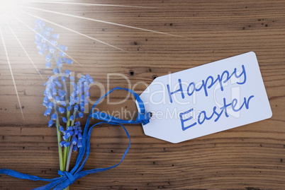 Sunny Srping Grape Hyacinth, Label, Happy Easter