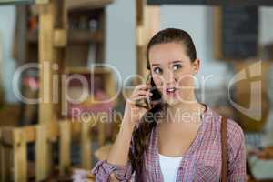 Female customer talking on the phone