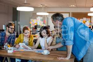 Creative business team having a meeting at desk