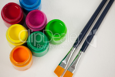 Paint brushes and watercolor paints