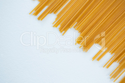 Spaghetti pasta on white background