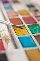 Paint brush and palette