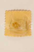 Ravioli pasta on white background