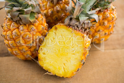 Close-up of pineapples