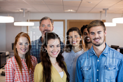 Creative business team standing together