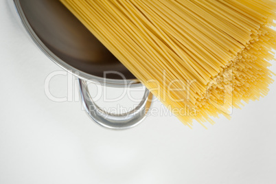 Spaghetti pasta in utensil