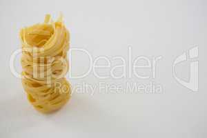Stack of fettuccine pasta