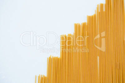 Spaghetti pasta on white background