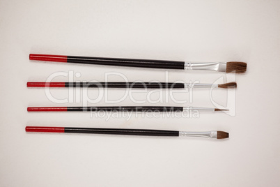 Paint brushes against white background