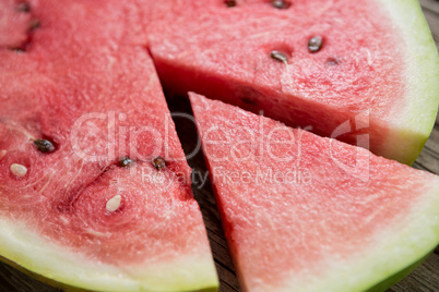 Piece of watermelon separated from slice