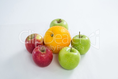 Close-up of oranges, red apples and green apples