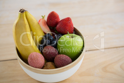 Close-up of various fruits in bowl