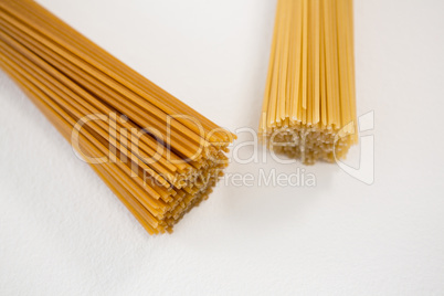 Bunches of raw spaghetti