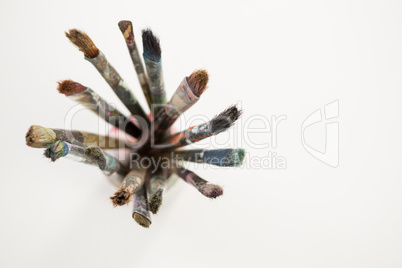 Various paintbrush in a jar