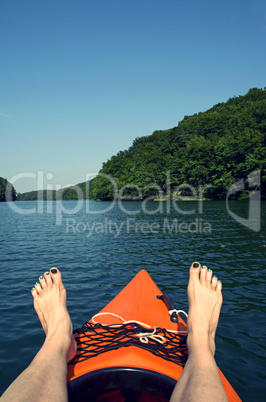 canoeing in summer