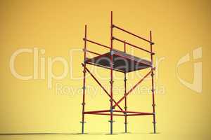 Composite image of 3d image of red scaffold frame