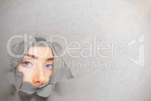 Composite image of close up of woman face 3d