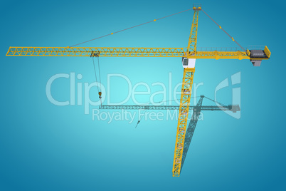 Composite image of studio shoot of a crane