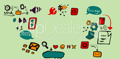 Composite image of composite image of social media symbols