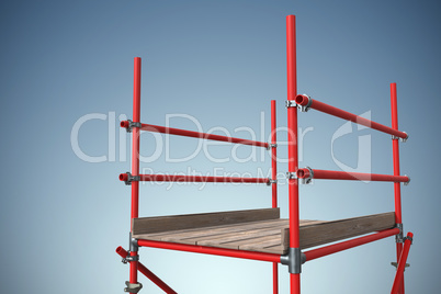 Composite image of three dimension image of red scaffolding