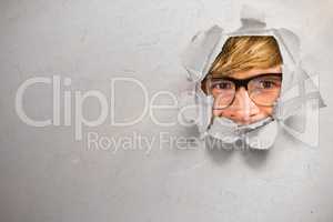 Composite image of happy blond hipster smiling 3d