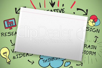 Composite image of single lined blank paper