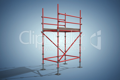 Composite image of three dimension image of red scaffolding structure