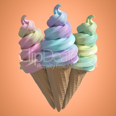 Composite image of 3d composite image of ice creams