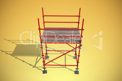 Composite image of three dimensional image of scaffolding structure