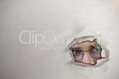 Composite image of man wearing spectacles 3d