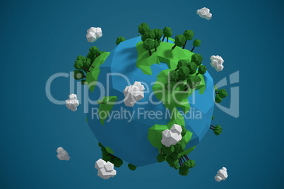 Composite image of composite image of globe icons 3d
