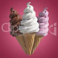 Composite image of 3d composite image of  ice creams