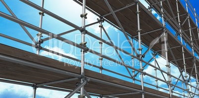 Composite image of 3d image of construction scaffolding