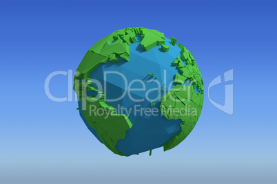 Composite image of composite image of globe icon 3d