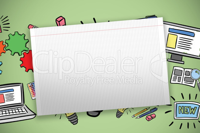 Composite image of single lined blank paper