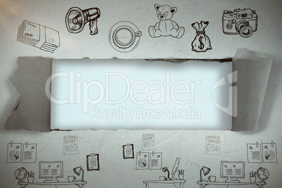 Composite image of composite image of business icons 3d Composite image of composite image of business icons 3d