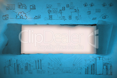 Composite image of composite image of business icons 3d