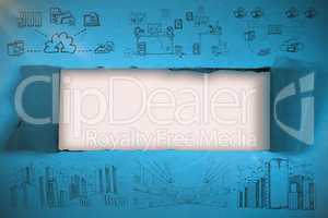 Composite image of composite image of business icons 3d