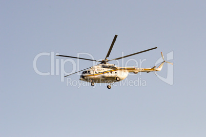 Kenyan police helicopter flying