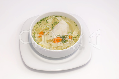 easy chicken soup, close up