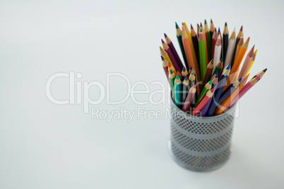 Colored pencils kept in pencil holder